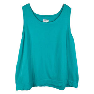 Avenue Plus Size 26 28 Tank Top Thick Knit Green Sleeveless Solid Scoop neck 310